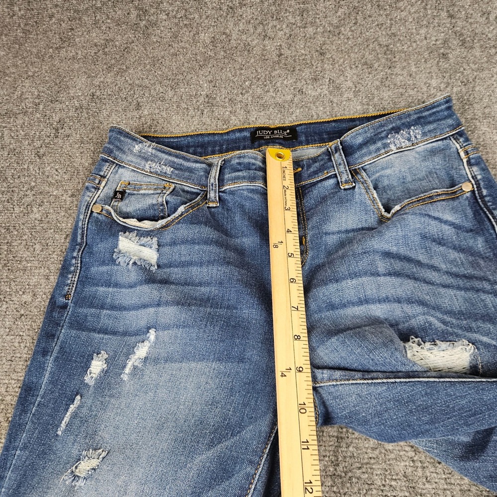 Judy Blue Skinny Fit Distressed Leopard Patch Jeans Medium Wash JB8265MD 9/29 - Picture 11 of 12